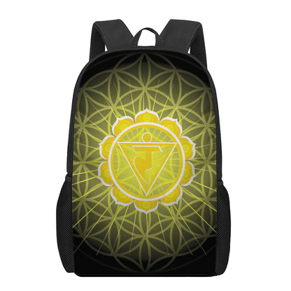 Manipura Chakra Spiritual Print 17 Inch Backpack