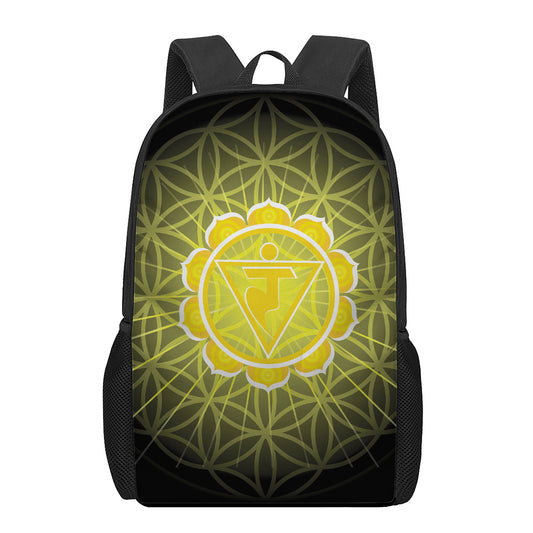 Manipura Chakra Spiritual Print 17 Inch Backpack