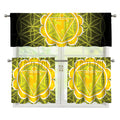 Manipura Chakra Spiritual Print 3 Piece Kitchen Curtains