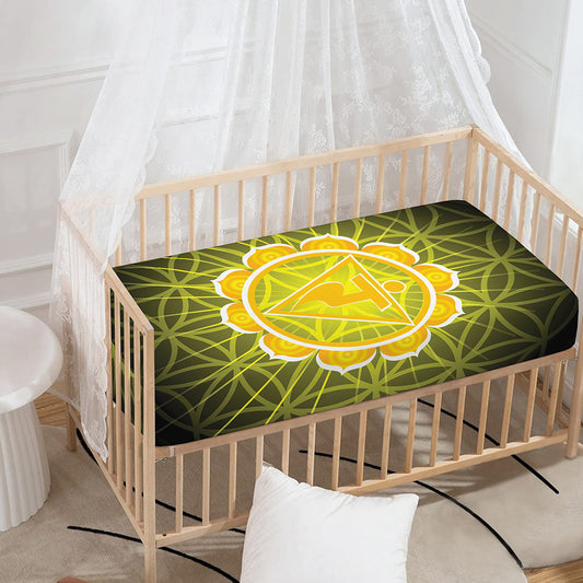 Manipura Chakra Spiritual Print Baby Crib Sheet