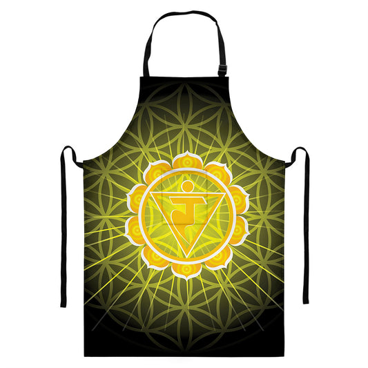Manipura Chakra Spiritual Print Bib Apron With Pocket