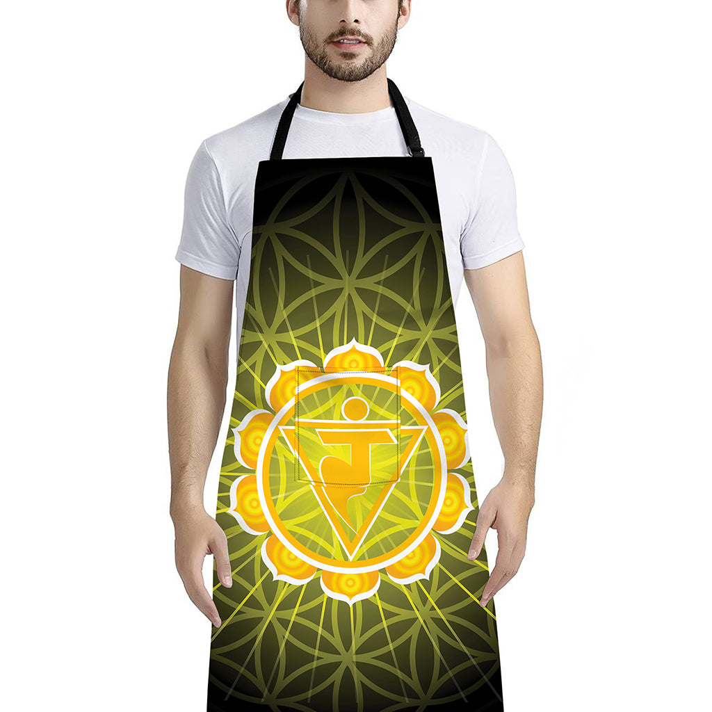 Manipura Chakra Spiritual Print Bib Apron With Pocket