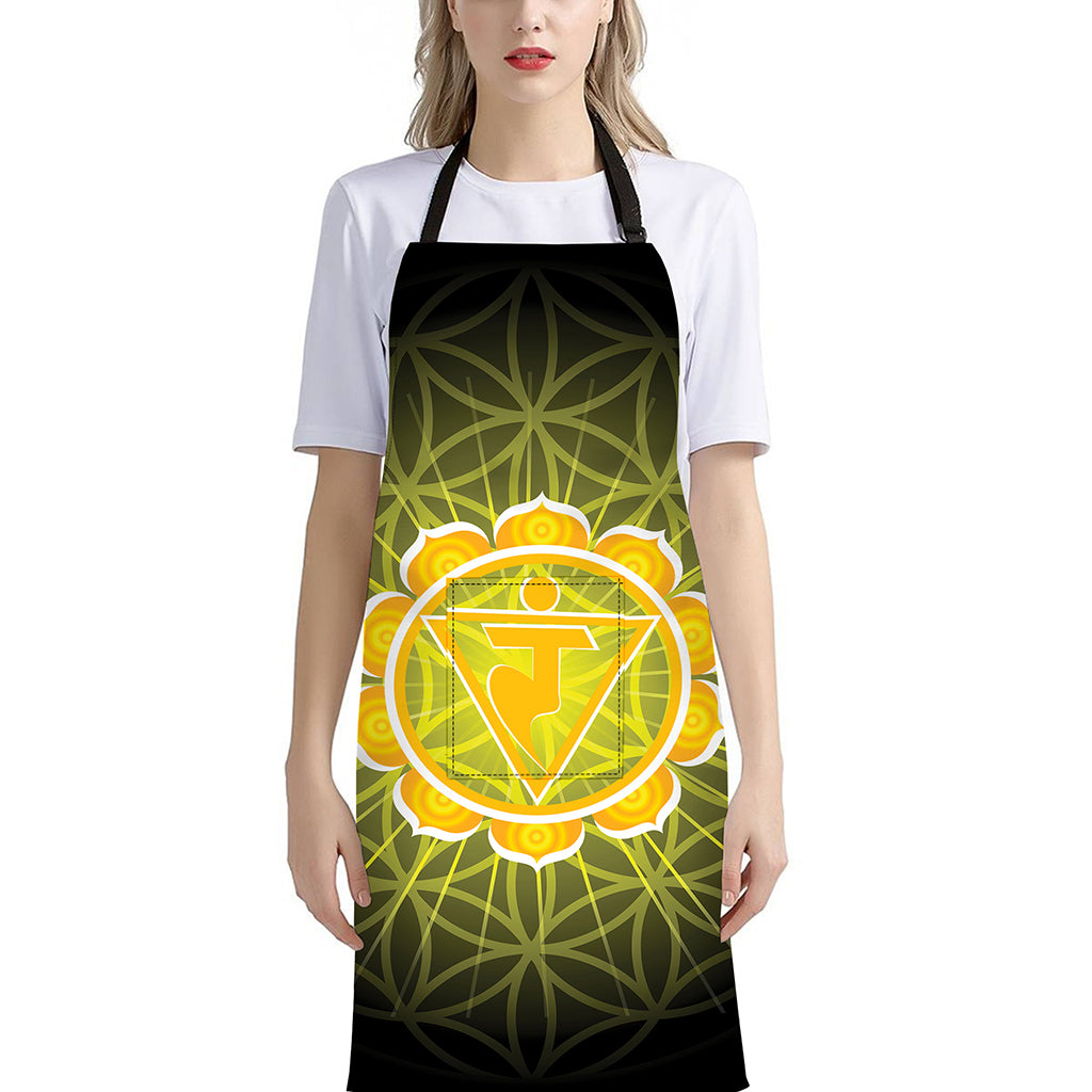 Manipura Chakra Spiritual Print Bib Apron With Pocket