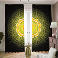 Manipura Chakra Spiritual Print Dimout Pencil Pleat Curtains