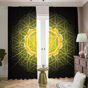 Manipura Chakra Spiritual Print Blackout Pencil Pleat Curtains