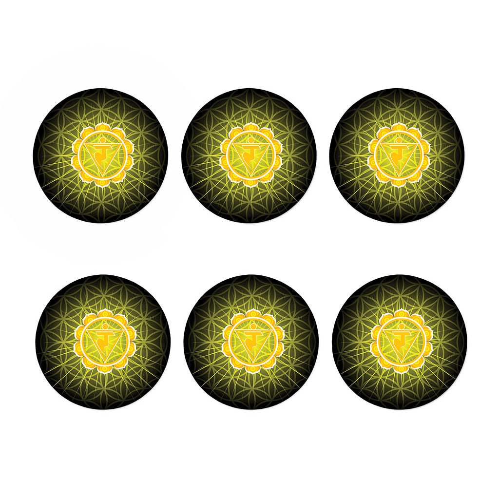 Manipura Chakra Spiritual Print Coaster Set