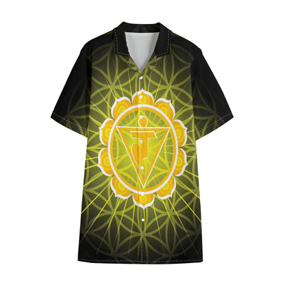 Manipura Chakra Spiritual Print Cotton Hawaiian Shirt