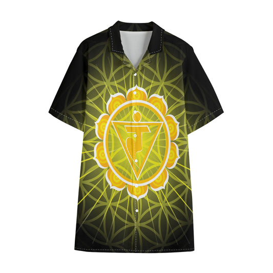 Manipura Chakra Spiritual Print Cotton Hawaiian Shirt