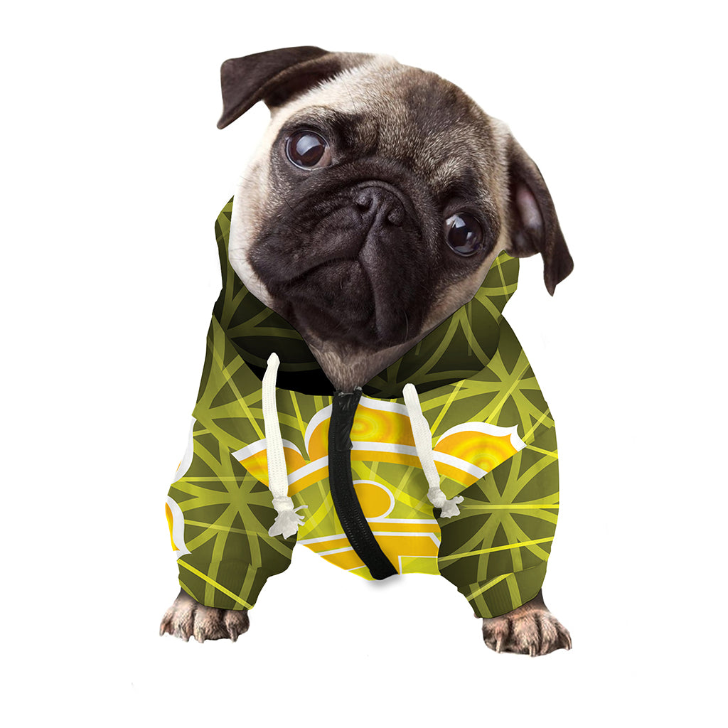 Manipura Chakra Spiritual Print Dog Zip Up Hoodie