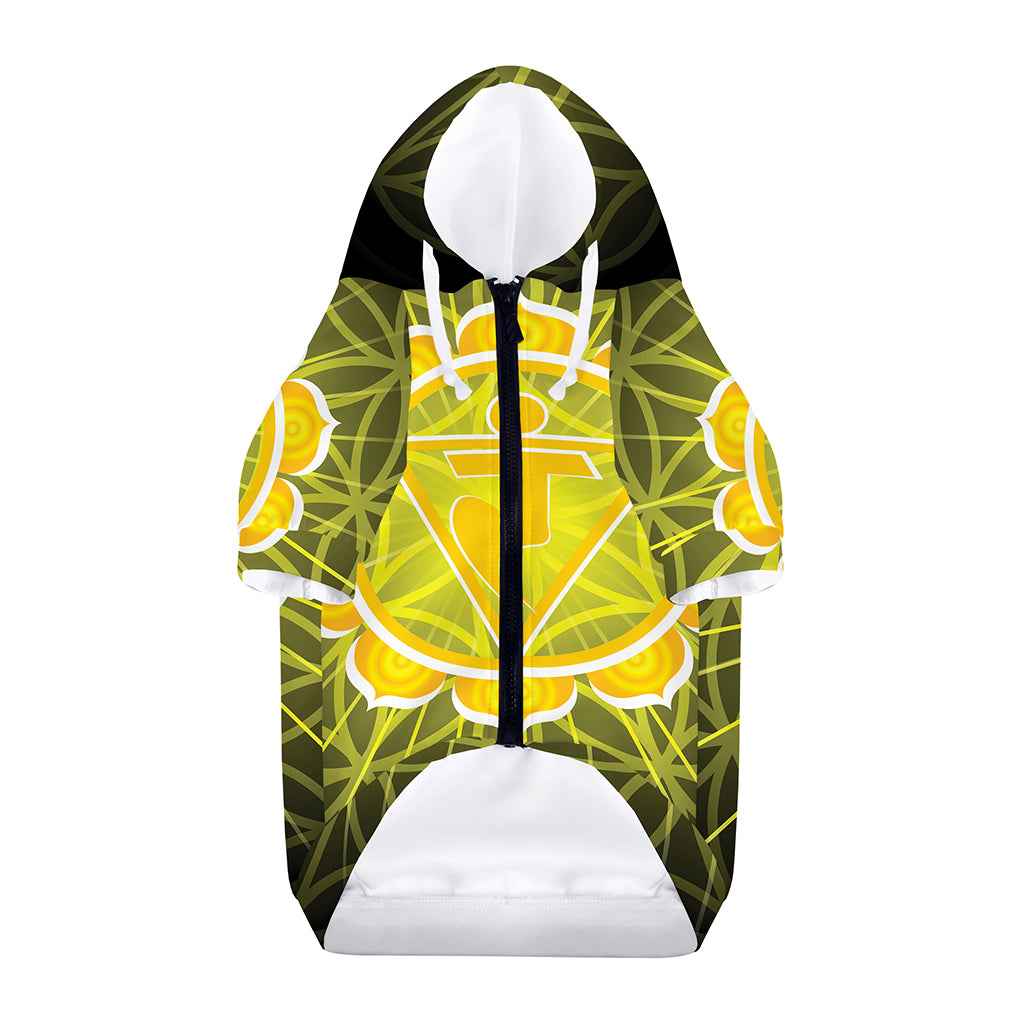 Manipura Chakra Spiritual Print Dog Zip Up Hoodie