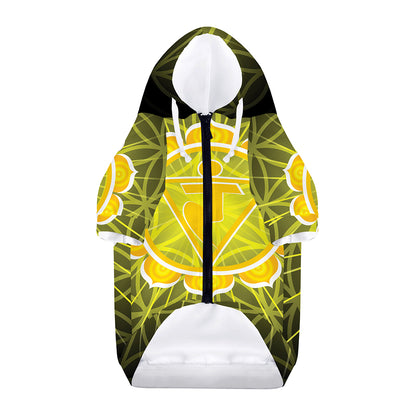 Manipura Chakra Spiritual Print Dog Zip Up Hoodie