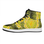 Manipura Chakra Spiritual Print High Top Leather Sneakers