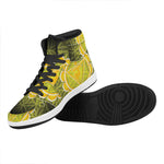 Manipura Chakra Spiritual Print High Top Leather Sneakers