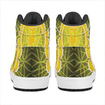 Manipura Chakra Spiritual Print High Top Leather Sneakers
