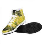 Manipura Chakra Spiritual Print High Top Leather Sneakers