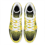 Manipura Chakra Spiritual Print High Top Leather Sneakers