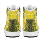Manipura Chakra Spiritual Print High Top Leather Sneakers