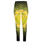 Manipura Chakra Spiritual Print High-Waisted Pocket Leggings