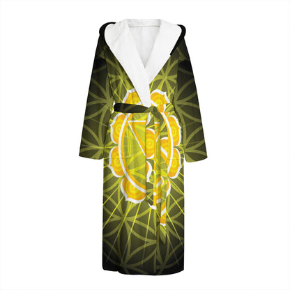 Manipura Chakra Spiritual Print Hooded Bathrobe