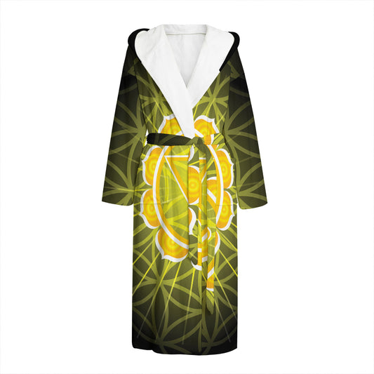 Manipura Chakra Spiritual Print Hooded Bathrobe