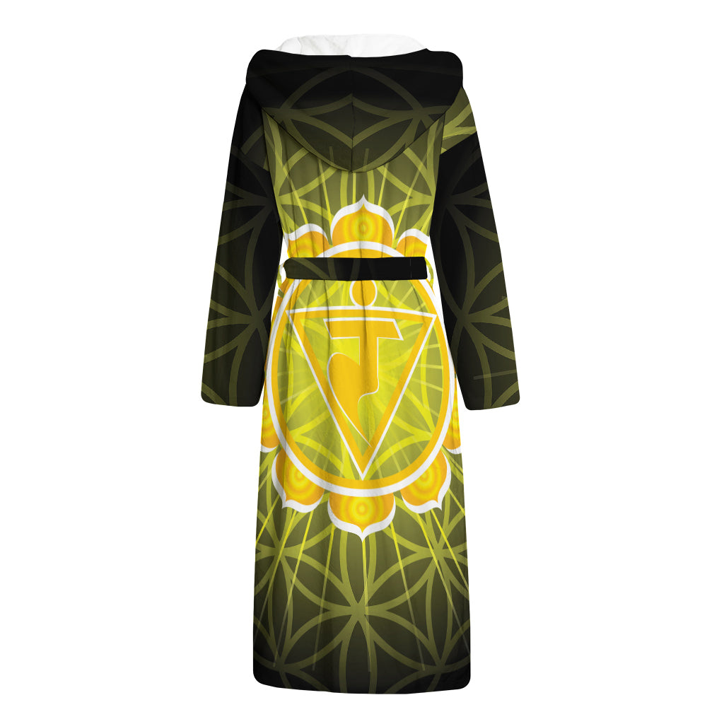 Manipura Chakra Spiritual Print Hooded Bathrobe