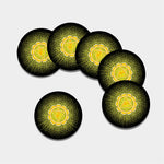 Manipura Chakra Spiritual Print Leather Coaster Set