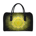 Manipura Chakra Spiritual Print Leather Duffel Bag