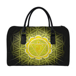 Manipura Chakra Spiritual Print Leather Duffle Bag
