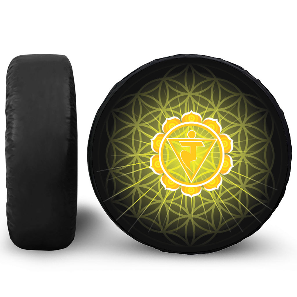 Manipura Chakra Spiritual Print Leather Spare Tire Cover
