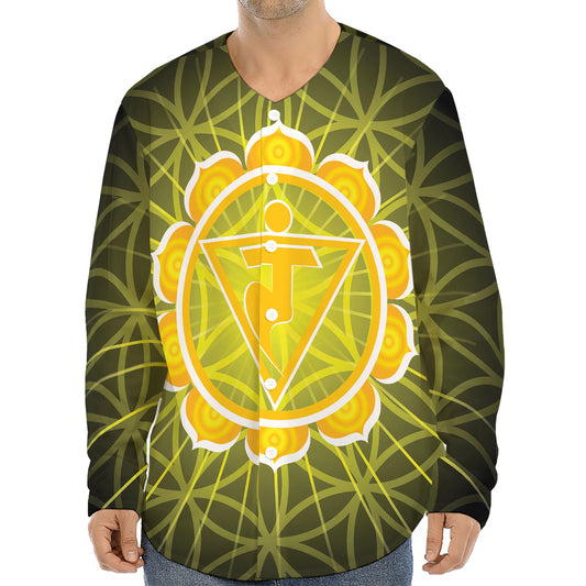 Manipura Chakra Spiritual Print Long Sleeve Baseball Jersey