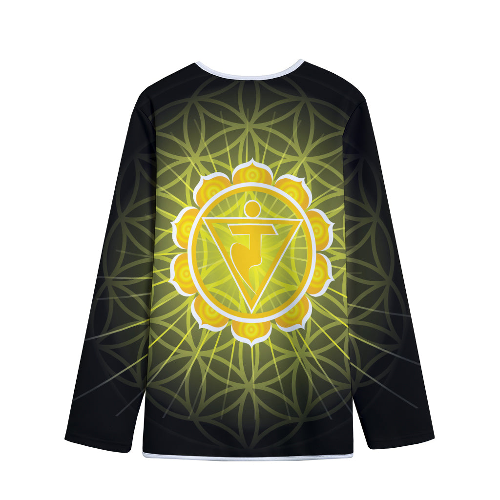 Manipura Chakra Spiritual Print Long Sleeve Short Coat