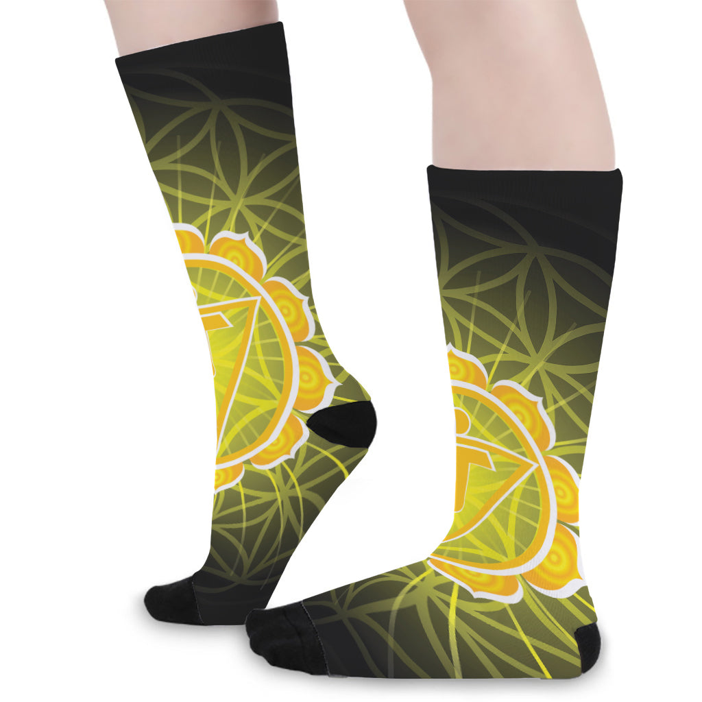 Manipura Chakra Spiritual Print Long Socks