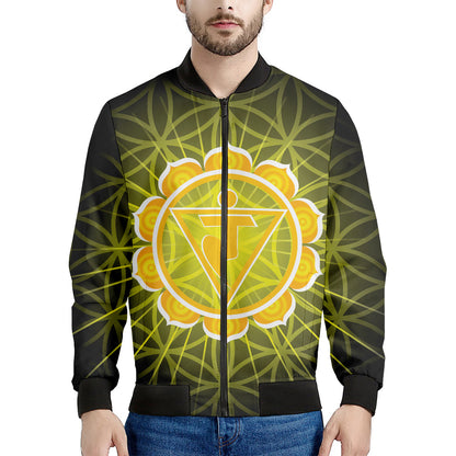 Manipura Chakra Spiritual Print Men's Bomber Jacket