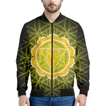 Manipura Chakra Spiritual Print Men's Bomber Jacket