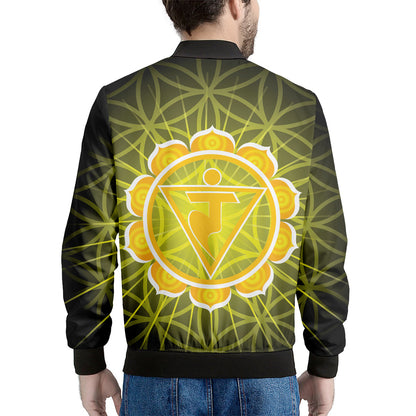 Manipura Chakra Spiritual Print Men's Bomber Jacket