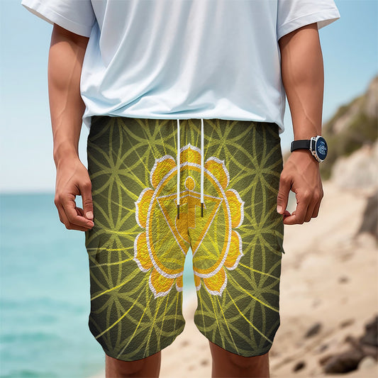 Manipura Chakra Spiritual Print Men's Cargo Shorts