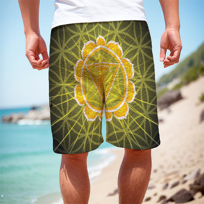 Manipura Chakra Spiritual Print Men's Cargo Shorts