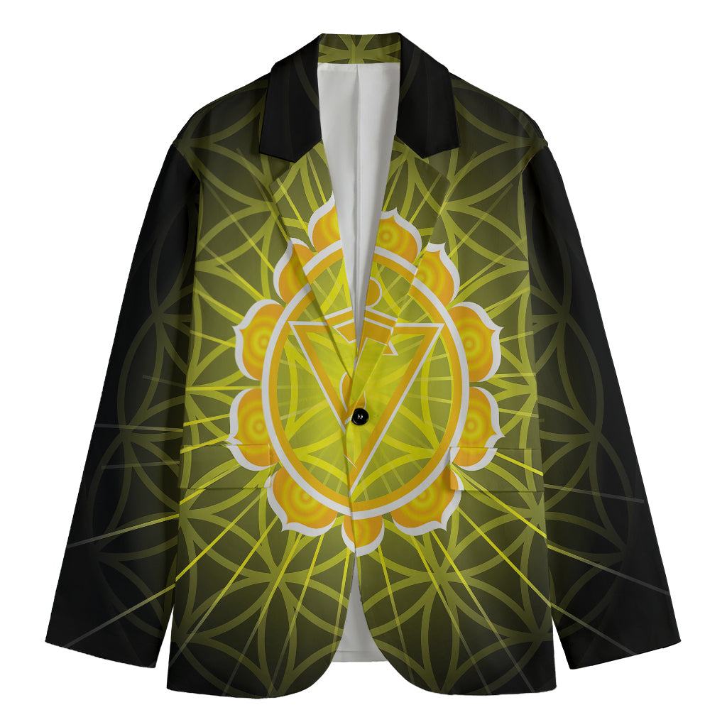 Manipura Chakra Spiritual Print Men's Cotton Blazer