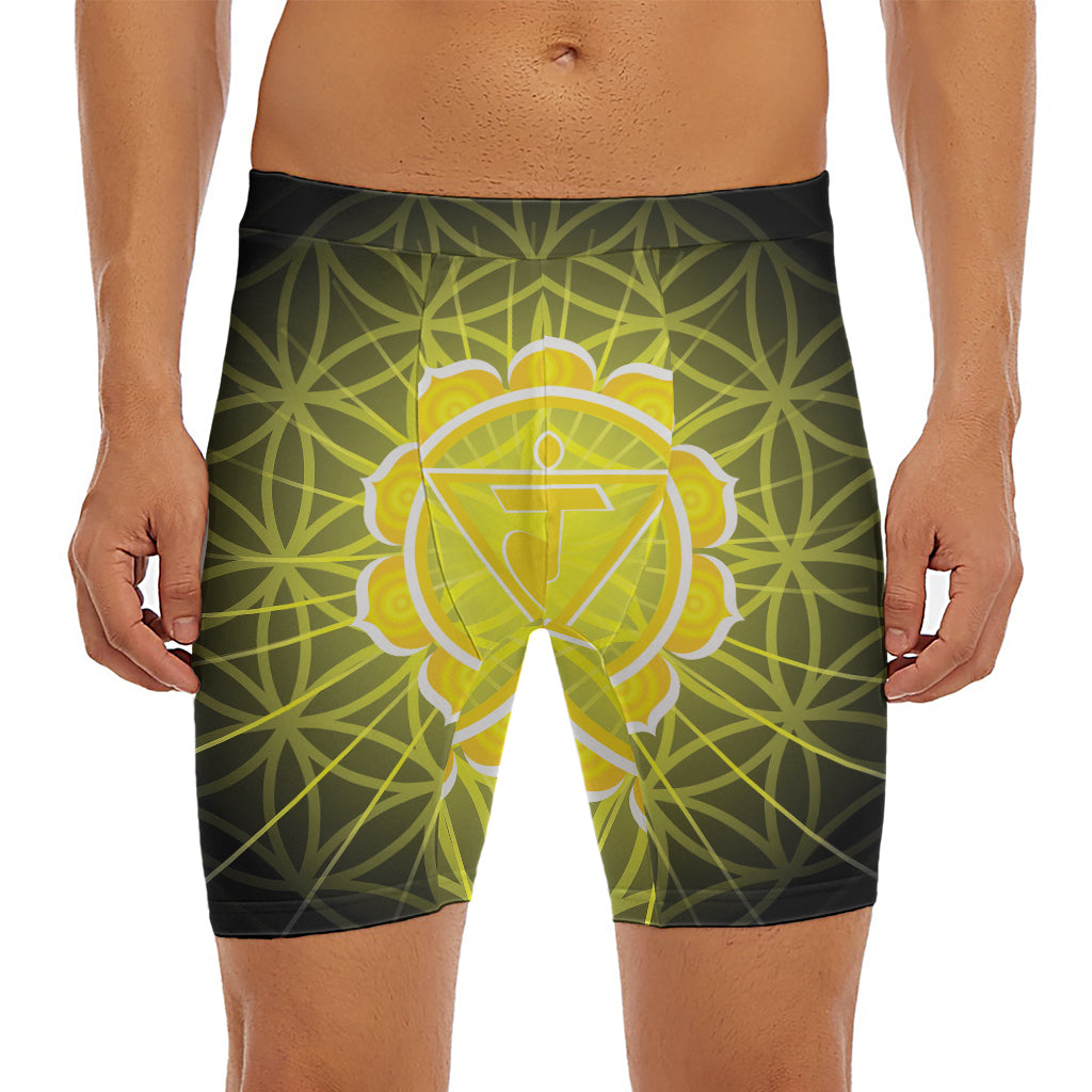 Manipura Chakra Spiritual Print Men's Long Boxer Briefs