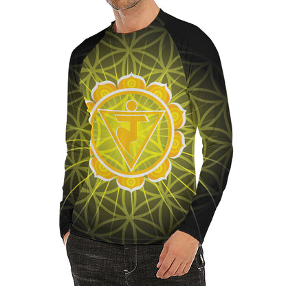 Manipura Chakra Spiritual Print Men's Long Sleeve Rash Guard