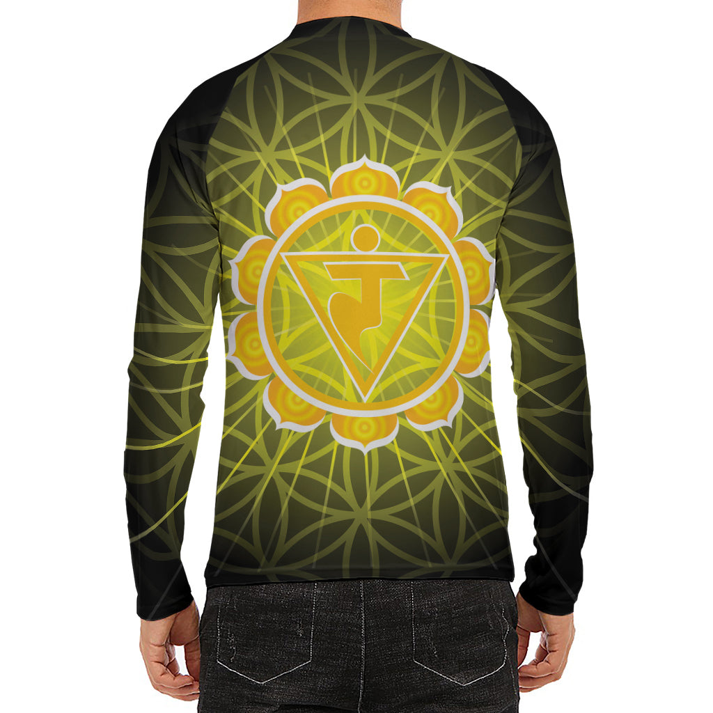 Manipura Chakra Spiritual Print Men's Long Sleeve Rash Guard