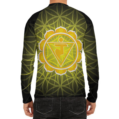 Manipura Chakra Spiritual Print Men's Long Sleeve Rash Guard