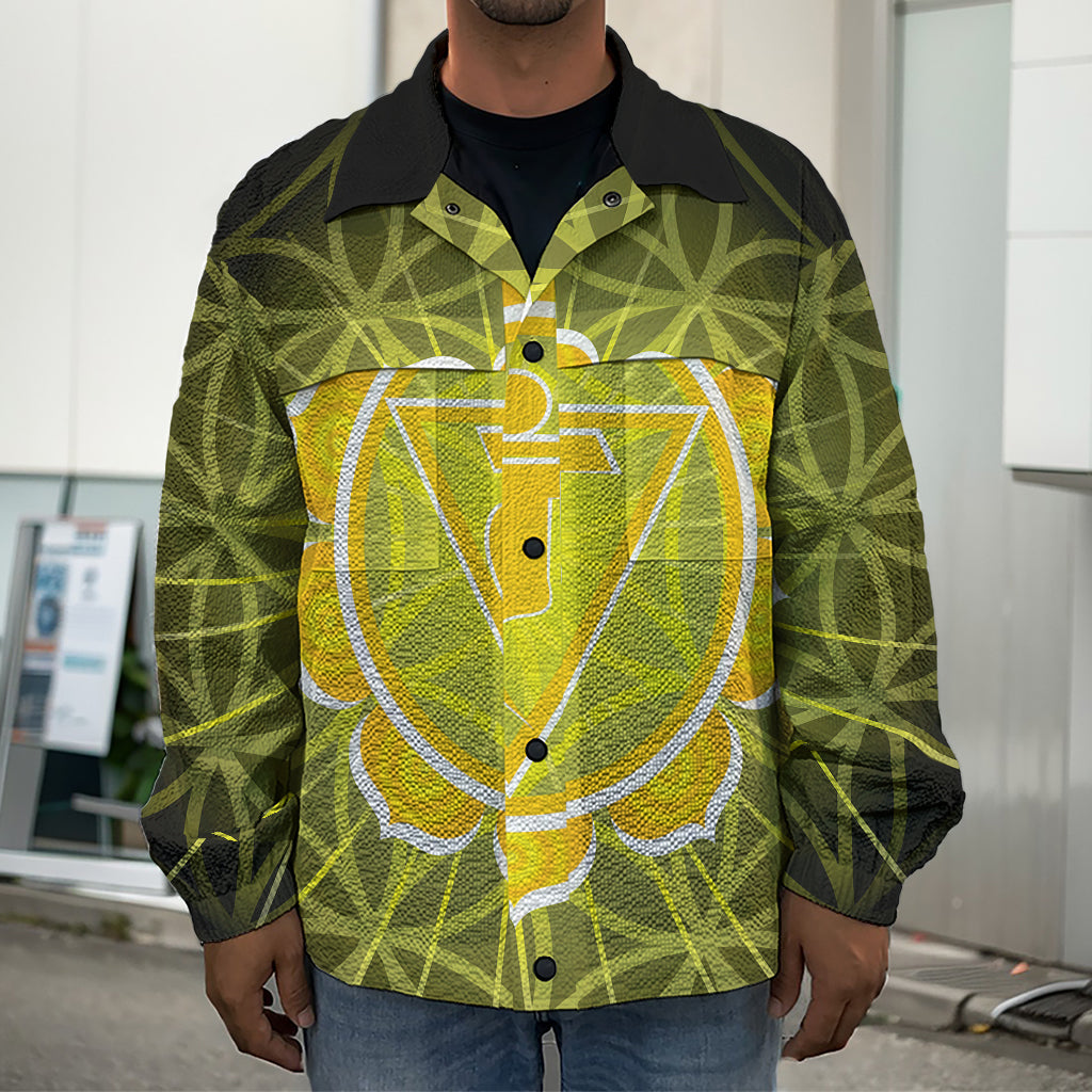 Manipura Chakra Spiritual Print Men's Shirt Jacket