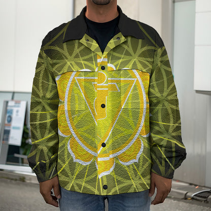 Manipura Chakra Spiritual Print Men's Shirt Jacket