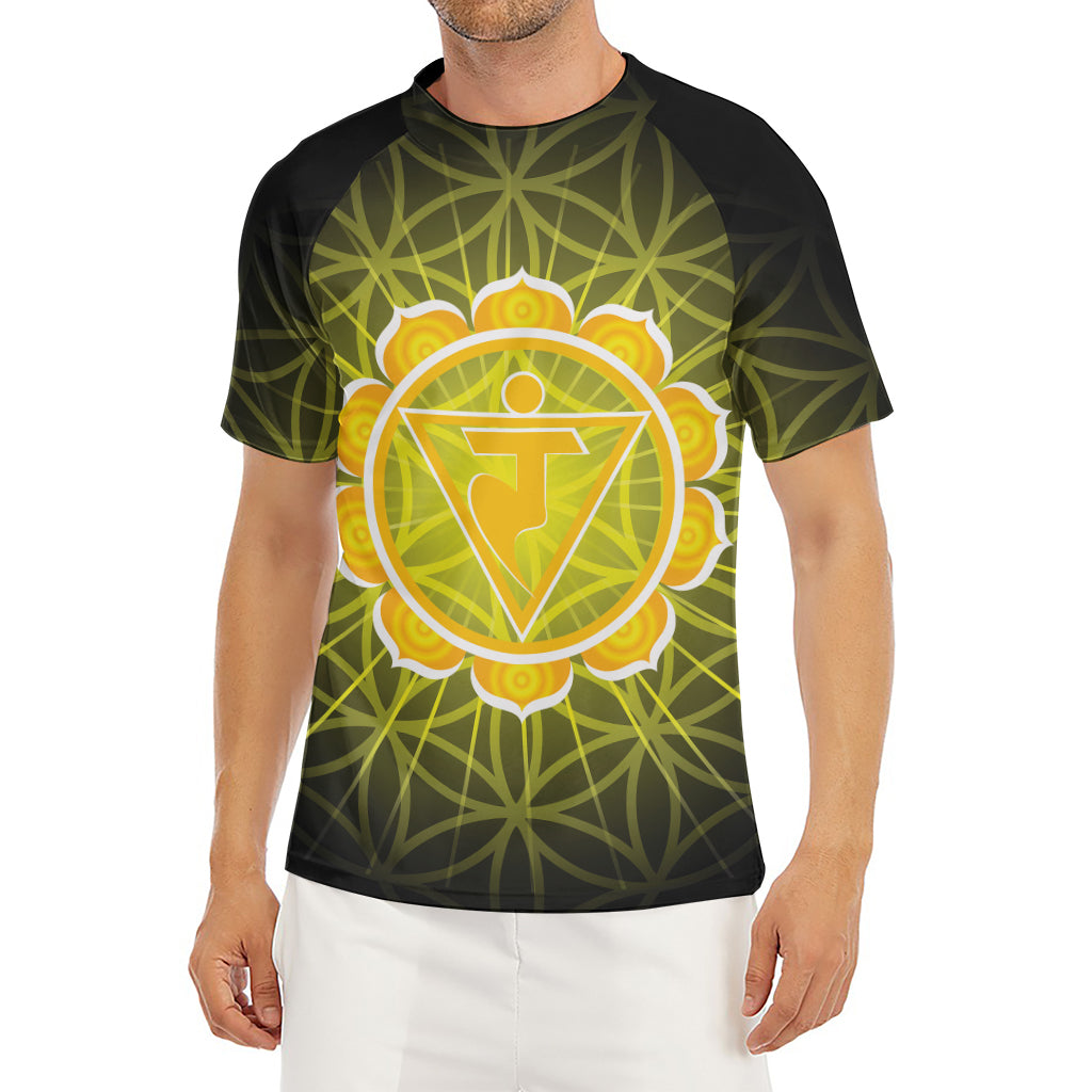 Manipura Chakra Spiritual Print Men's Short Sleeve Rash Guard