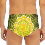 Manipura Chakra Spiritual Print Men's Triangle Swim Briefs