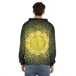Manipura Chakra Spiritual Print Men's Velvet Pullover Hoodie