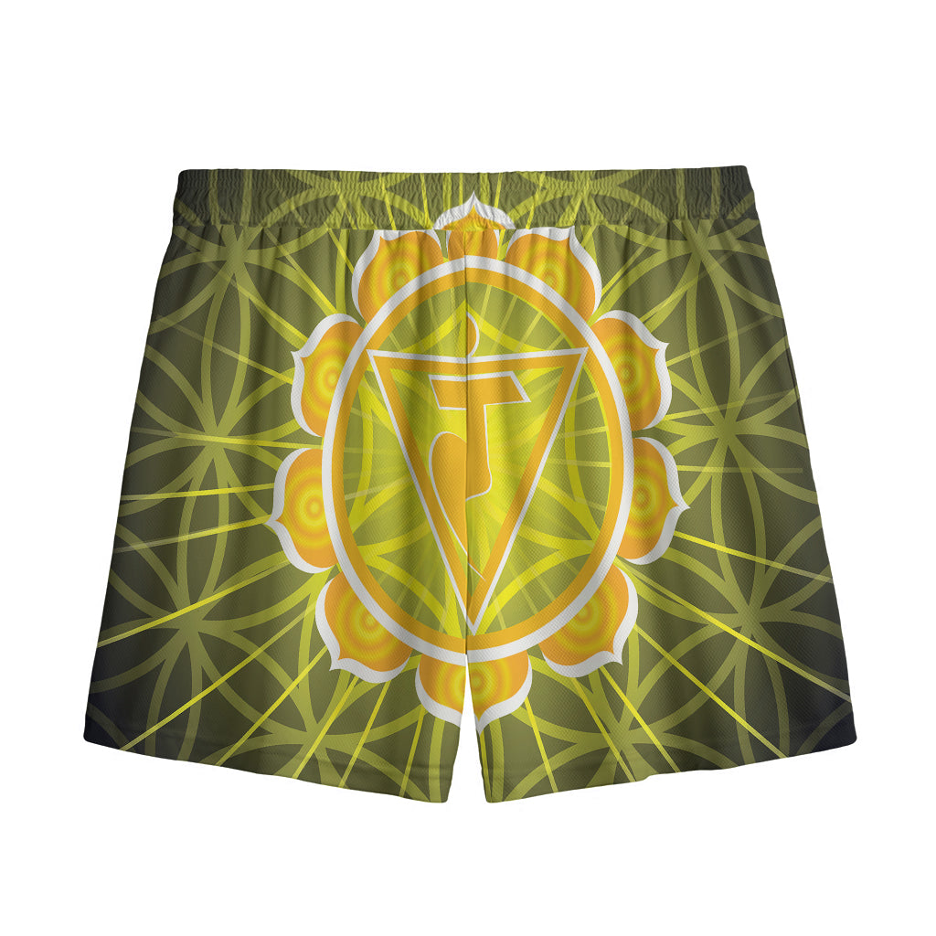 Manipura Chakra Spiritual Print Mesh Shorts