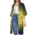 Manipura Chakra Spiritual Print Open Front Beach Cover Up