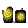 Manipura Chakra Spiritual Print Oven Mitt And Pot Holder Set